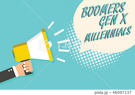 Word writing text Boomers Gen X Millennials 46007137