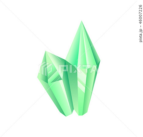 Green crystal, precious gemstone or semiprecious stone vector Illustration on a white background Green crystal, precious gemstone or semiprecious stone vector Illustration on a white background 46007226