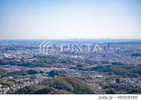 八王子城山 八王子城跡(国指定史跡) 9合目付近から東京都心方面の景色 八王子城山 八王子城跡(国指定史跡) 9合目付近から東京都心方面の景色 46008986