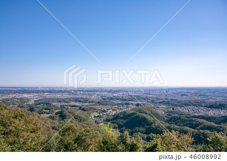 八王子城山　八王子城跡（国指定史跡）　9合目付近から東京都心方面の景色 46008992