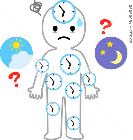 Image Of A Person Whose Body Clock Is Crazy Stock Illustration