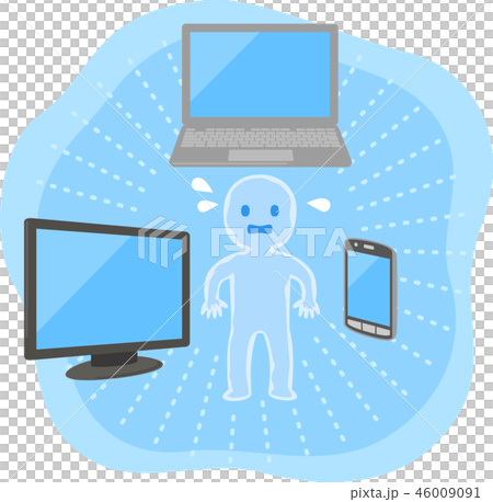 ブルーライトを浴びる人物 ブルーライトを浴びる人物 46009091
