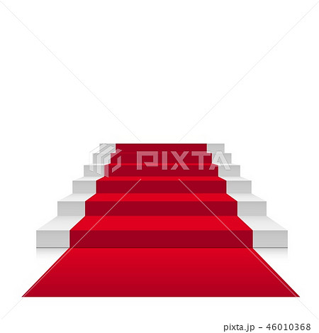 Stairs 3d with red carpet. Vector scarlet floor staircase for celebrity or stairway up to success Stairs 3d with red carpet. Vector scarlet floor staircase for celebrity or stairway up to success 46010368