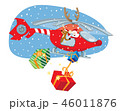 Funny Santa Claus and Reindeer delivering gifts 46011876