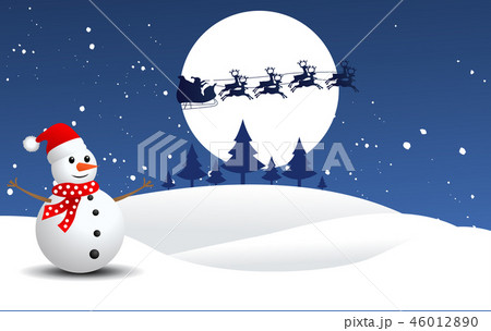 Snowman, vector illustrationのイラスト素材 [46012890] - PIXTA