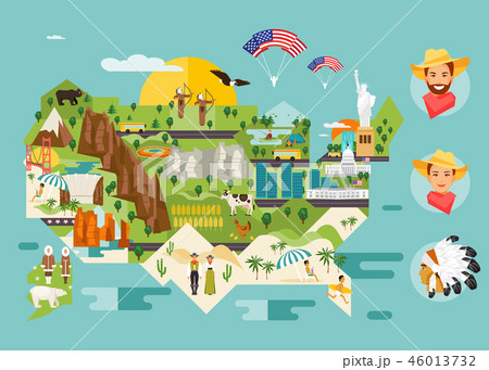 America map of attractions 46013732