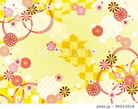 梅の花の和風フレームのイラスト素材 46014918 Pixta