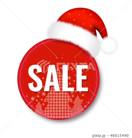 Christmas Sale Tag With Santa Claus Cap 46015490