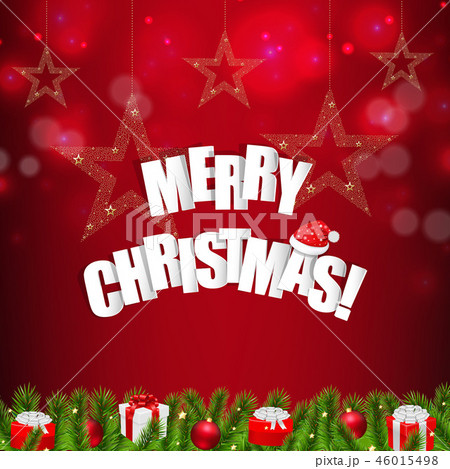 Xmas Red Card Christmas Stars 46015498