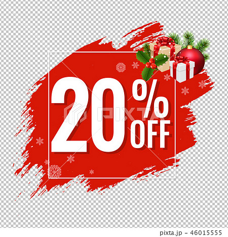 20% Sale Red Blobs Banner Transparent Background 46015555