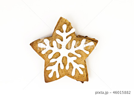 holiday ginger cookies with frosting isolated on holiday ginger cookies with frosting isolated on 46015882