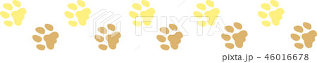 足跡　犬　ライン　ベージュ色　クリームイエロー 46016678
