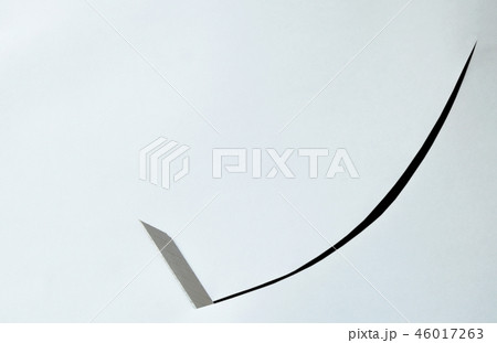 cutter blade curve slashing on white paper cutter blade curve slashing on white paper 46017263