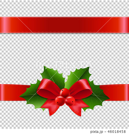 Holly Berry Ribbon Transparent Background Holly Berry Ribbon Transparent Background 46018458