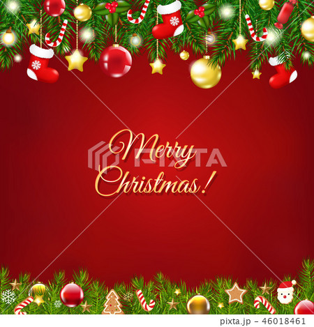 Christmas Composition With Borders 46018461