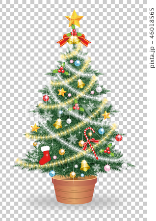 クリスマスツリー 白背景のイラスト素材