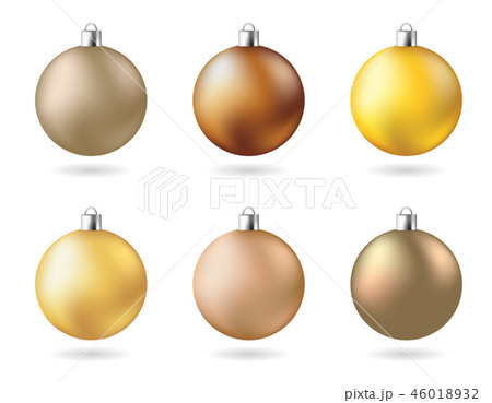 Matt color yellow gold new years party balls set 46018932