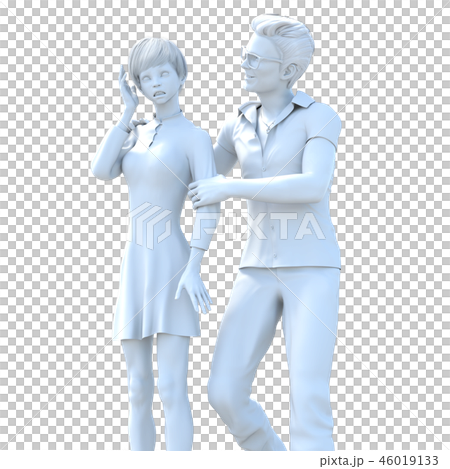 セクハライメージ　perming3DCGイラスト素材 46019133