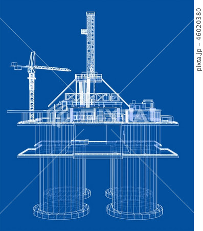 Offshore oil rig drilling platform concept 46020380