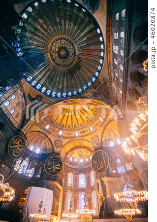Hagia Sophia interior in Istanbul, Turkey 46020874