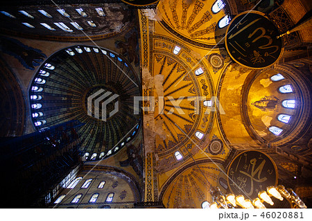 Hagia Sophia interior in Istanbul, Turkey 46020881