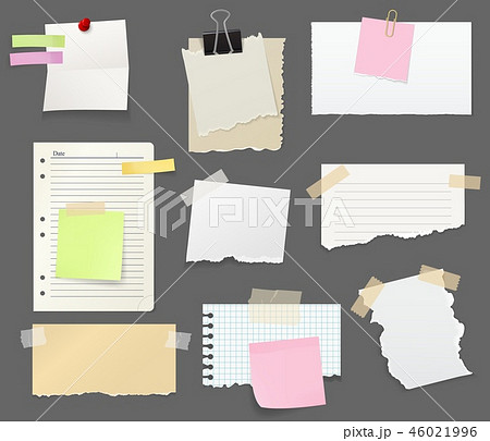Paper sheet pieces for notes and reminders vector Paper sheet pieces for notes and reminders vector 46021996