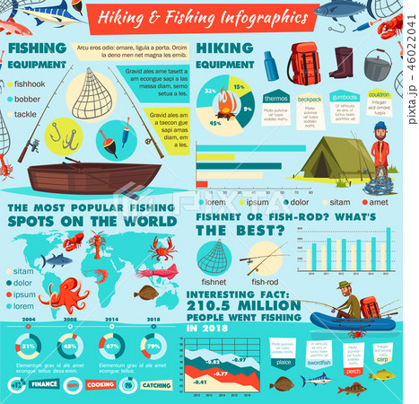 Camping and fishing sport infographics 46022041