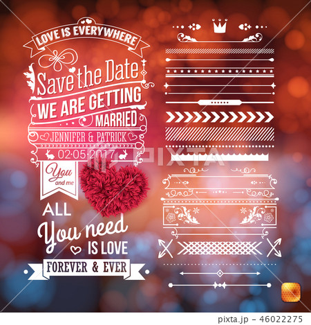 Vector image of Wedding announcement theme stationery 46022275