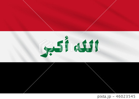Flag Iraq swaying in wind, realistic vector 46023545