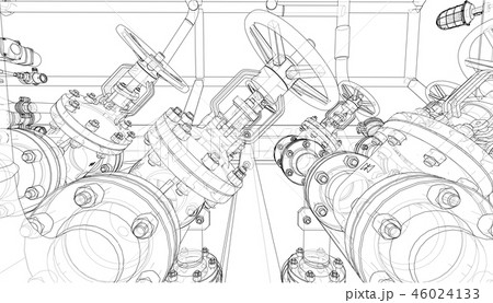 Sketch of industrial equipment. 3d illustration 46024133