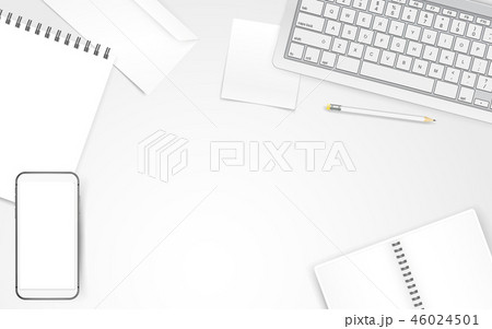White objects on white table White objects on white table 46024501