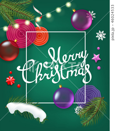 Merry Christmas greetings. Vector greeting card 46024533
