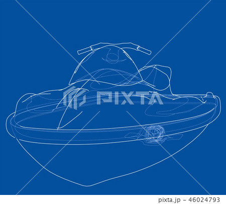 Jet ski sketch. 3d illustration Jet ski sketch. 3d illustration 46024793