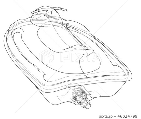 Jet ski sketch. 3d illustration Jet ski sketch. 3d illustration 46024799