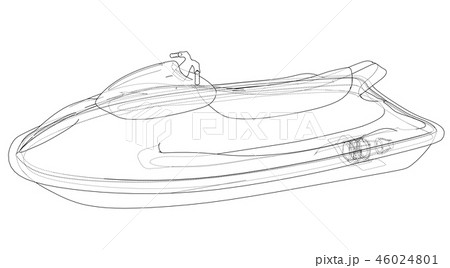 Jet ski sketch. 3d illustration Jet ski sketch. 3d illustration 46024801