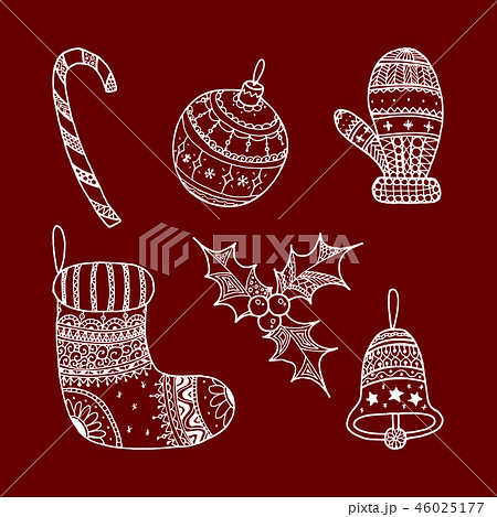 Vector set of Christmas decorative symbols Vector set of Christmas decorative symbols 46025177