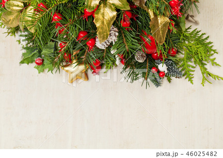 Christmas background with New Year decoration Christmas background with New Year decoration 46025482