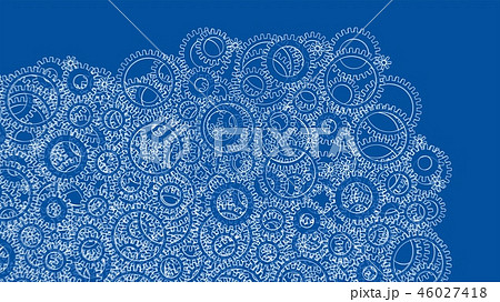Background consisting of gears. Blueprint Style 46027418