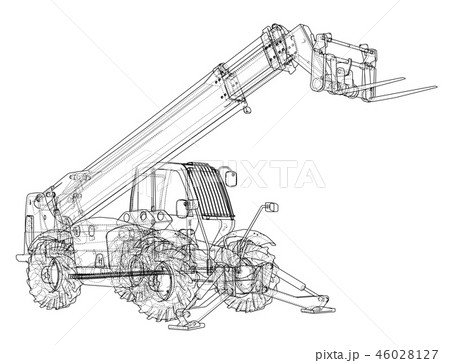Forklift concept. 3d illustration Forklift concept. 3d illustration 46028127