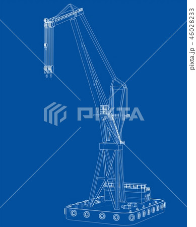 Floating crane. 3d illustration Floating crane. 3d illustration 46028233