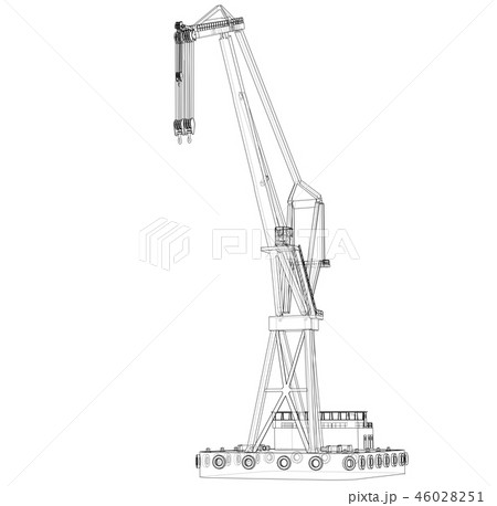 Floating crane. 3d illustration 46028251