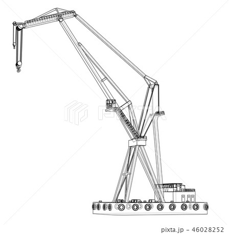 Floating crane. 3d illustration 46028252