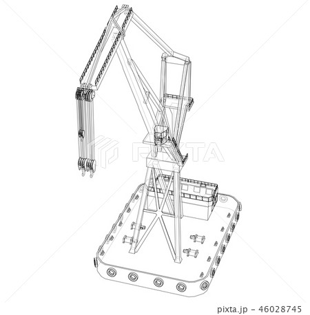 Floating crane. 3d illustration 46028745