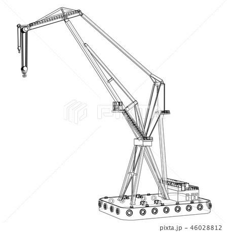 Floating crane. 3d illustration 46028812