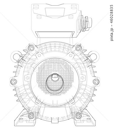 Electric motor outline. 3d illustration 46028835