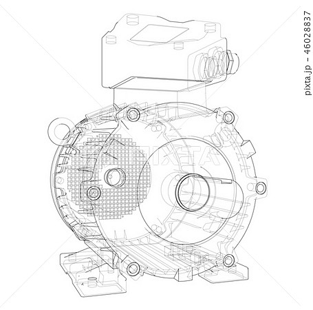 Electric motor outline. 3d illustration 46028837