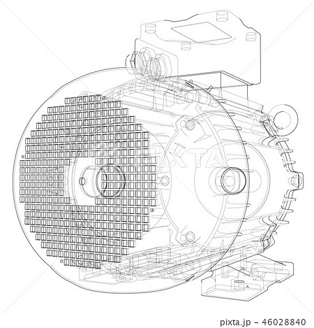 Electric motor outline. 3d illustration Electric motor outline. 3d illustration 46028840