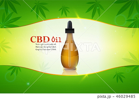 Vector green cannabis oil. CBD Oil. Marijuana leaf 46029485