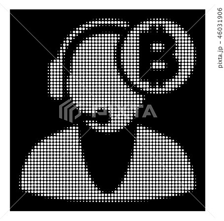 White Halftone Bitcoin Operator Icon White Halftone Bitcoin Operator Icon 46031906