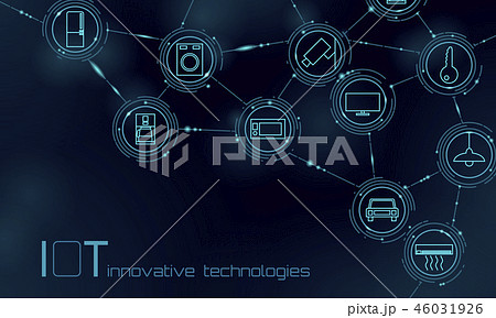 Internet of things icon innovation technology concept. Smart city wireless communication network IOT Internet of things icon innovation technology concept. Smart city wireless communication network IOT 46031926